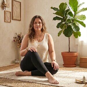 Shambhala High Rise 7/8 Leggings XL XXL Compression Steel Blue